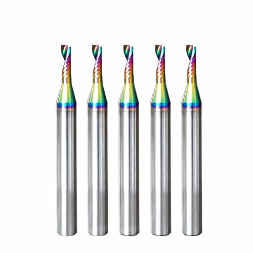 Image of Tools Solid Carbide CNC Spiral Single Flute End Mill - for Acrylic Plate Aluminum, Wood, Plastic, Brass, Copper Cutting - 1 /16 Diameter 1 /8 inch Shank 1.5 inch Length,1 Flute (1 /16-1.5 inch 5PCS)
