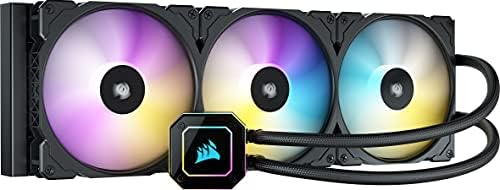 Corsair iCUE H170i ELITE CAPELLIX Liquid CPU Cooler (33 Ultra-Bright CAPELLIX RGB LEDs, 420 mm Radiator, Three 140 mm Corsair ML RGB Magnetic Levitation PWM fans, iCUE COMMANDER CORE Included) Black