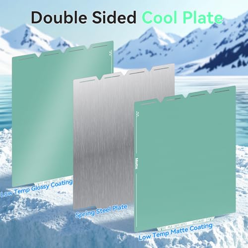 UniTak3D U1 Cold Build Plate 276 * 293mm Druckplatte Beidseitig Glossy+Matte Niedertemperaturdruck Kaltbauplatte,Druckbett Compatible with Snapmker U1 Drucker