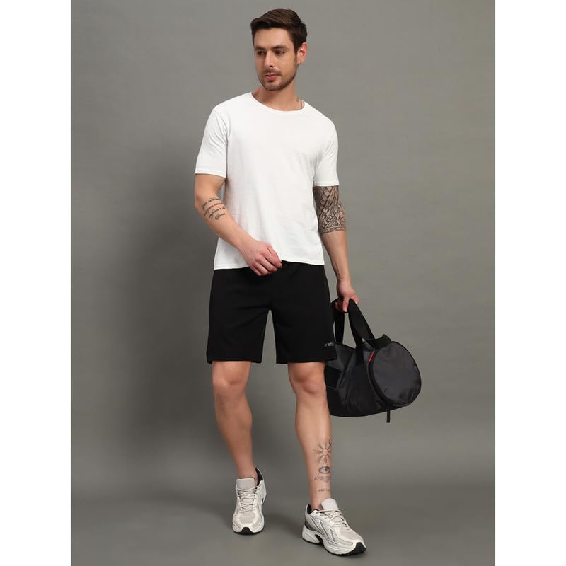 Image of ATICX Polyester Shorts for Men - Quick Dry Lightweight with Zipper Pockets - Gym, Running, Jogging, Training Half Pants for Basketball, Swimming, Badminton, Cycling, Football, Outdoor & Home Wear