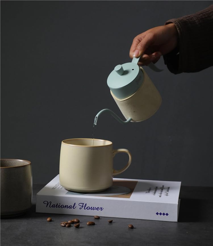 Taza de cerámica estilo japonés 12oz con asa miniatura 7