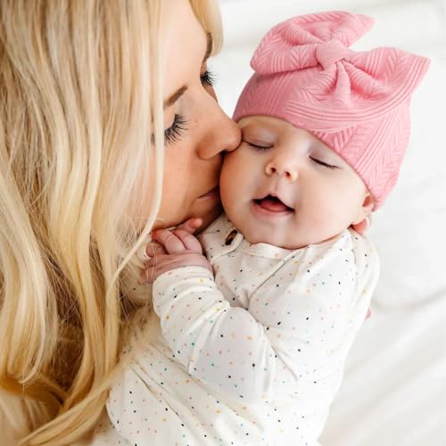 Image of BQUBO Newborn Baby Hats Bear Ears and Mittens Sets Preemie Caps Baby Boy Girl Infant Hospital Beanie for 0-3 Months