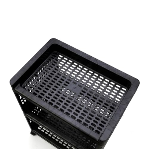 Image of SUBEKYU 3 Shelves Multi-Purpose Organizer | Modular Storage Box for Clothes, Kitchen, Bathroom & Living Room, Space-Saving Wardrobe Closet Cabinet, Set of 1, Black