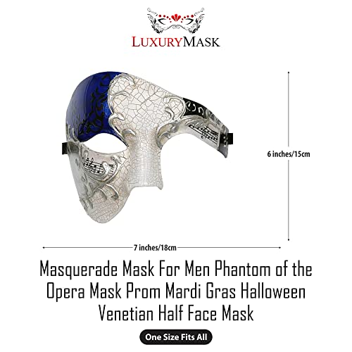 image for Luxury Mask Half Face Masquerade Mask For Men Phantom Of The Opera Mas