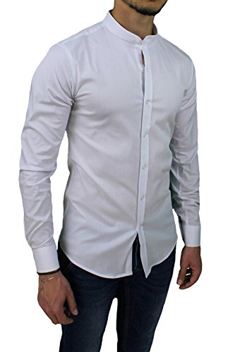 AK collezioni Camicia Uomo Cotone Slim Fit Casual