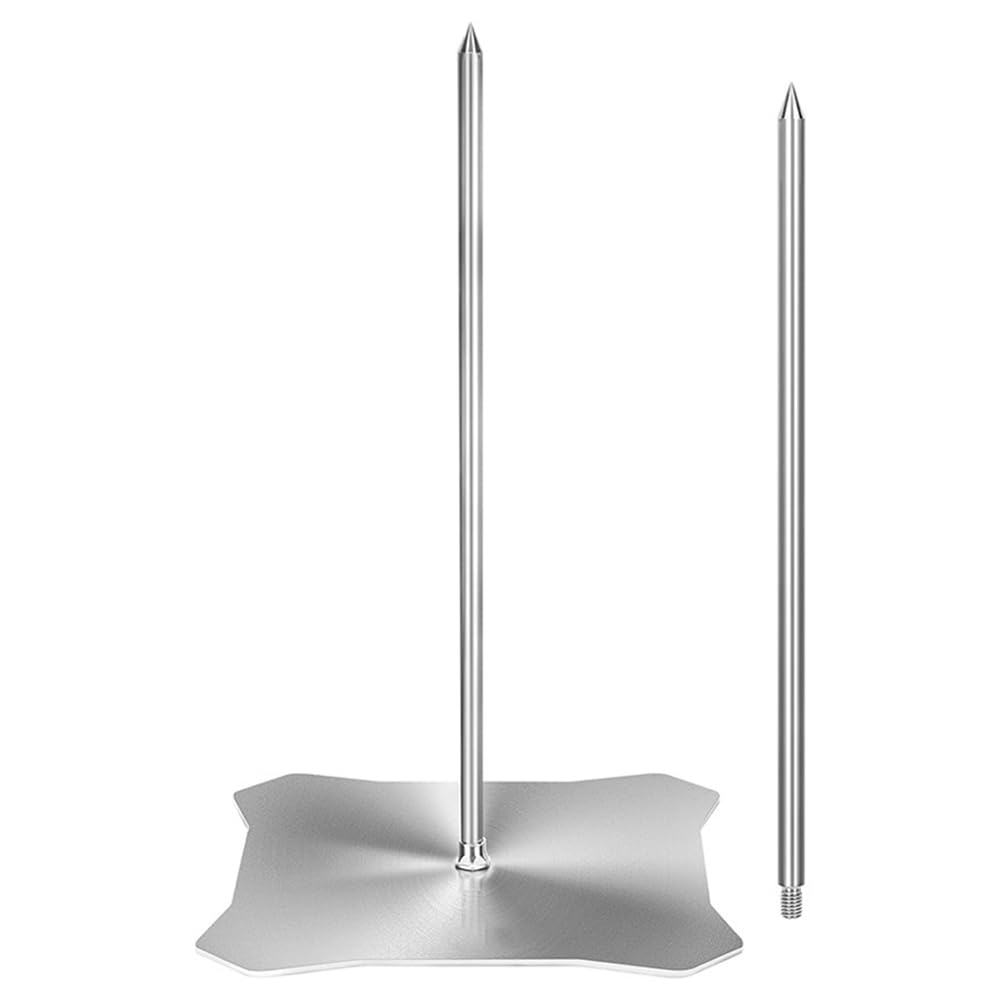 Fangxuee Vertical Bbq Skewer Meat Spit Stand, Stainless Steel, For Use With Barbecue Grills Indoors And Outdoors