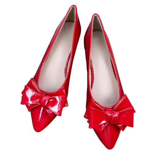 Image of TN TANGNEST Flats Shoes Women Comfort Casual Loafers | Classic Pointed Toe Bowknot Flats Cute Slip On Flats, Wear to Work Travel Walk