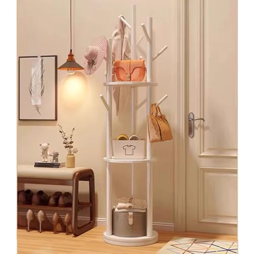 GUANGBY �|�[���n���K�[ �ؐ� �n���K�[���b�N ��]���ؐ��R�[�g���b�N�����^ �k���X�^�C�� �ȃX�y�[�X �g���ĊȒP ����~�ߐ݌v 3�i���[�I �ω׏d100kg �Ƃ̌��ցA�Q���A�R�[�g�A�W���P�b�g�A�X�q�Ȃǂ݂̒艺���p 360°��]�\(�z���C�g)