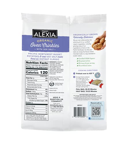 Alexia Organic Oven Crinkles With Sea Salt, Non-Gmo Ingredients, 16 Oz (Frozen) #TOP1