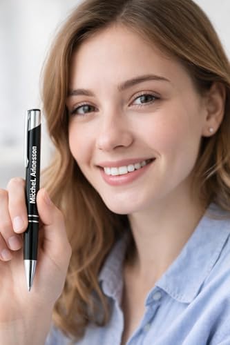 Image of Personalized Black Metal Ballpoint Pen | Custom Name Engraved StylePan2 Writing Pen | Office Stationery for Professionals (Pack of 1)