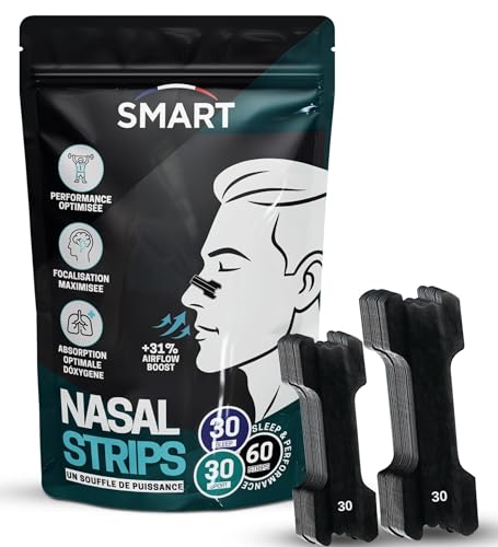 Nasenstrips nasenpflaster Anti-Schnarch Schwarz 60 Stück Größen-Mix Schnarchstopper für bessere Atmung in der Nacht, öffnen verstopfte Nasenwege,...