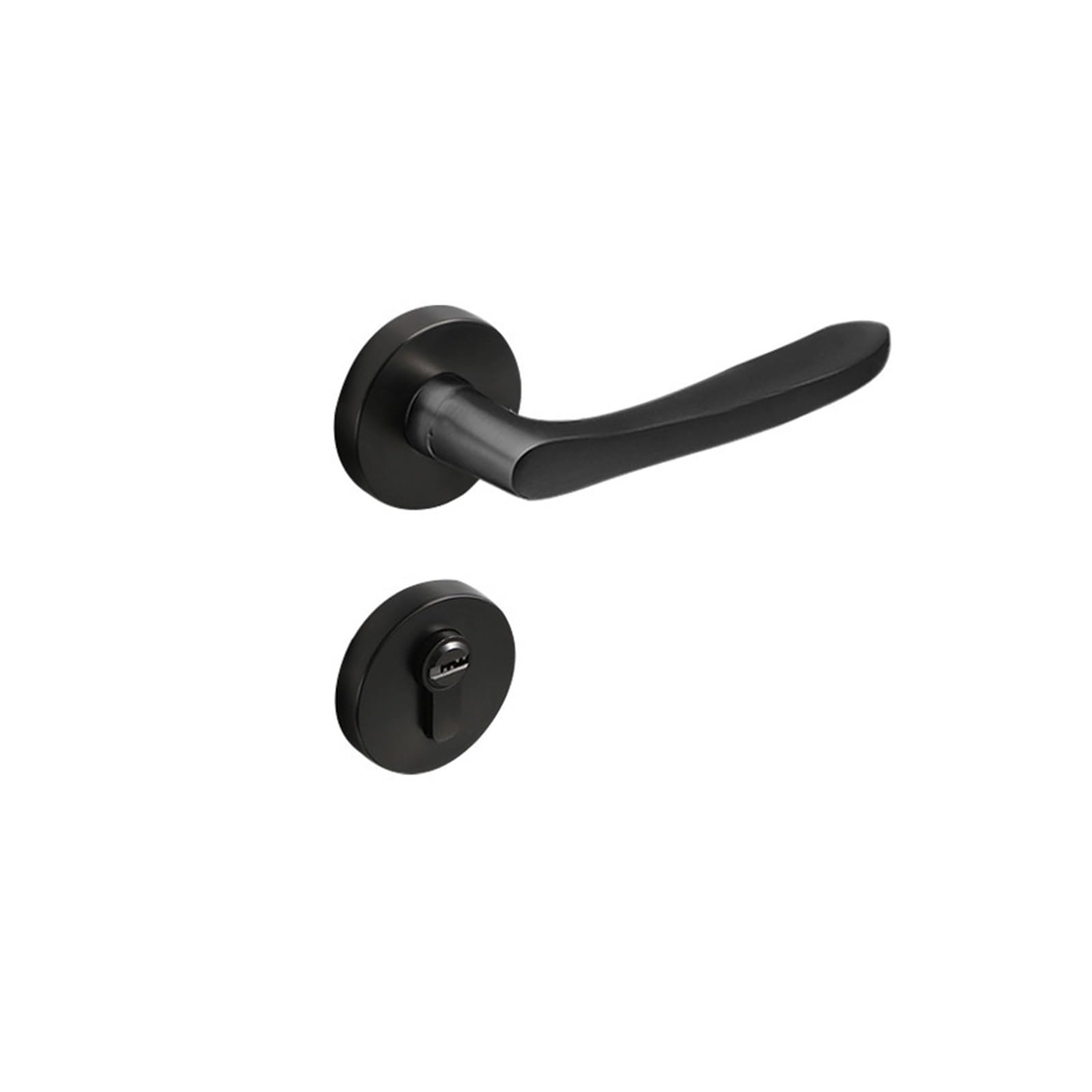 NYRXRYTCA Black Solid Wood Door Lock Household Magnetic Silent Room Indoor Bedroom Door Lock Household Door Lock(Yahei to 7255 magnetic)
