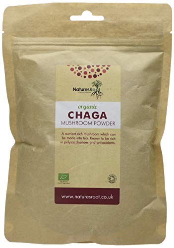 Natures Root BIO Chaga Champignon Poudre 125g - Convient comme thé | Extrait de chaga | Sauvage et Naturel | Améliorer la santé et la vitalité | Vegan Cover