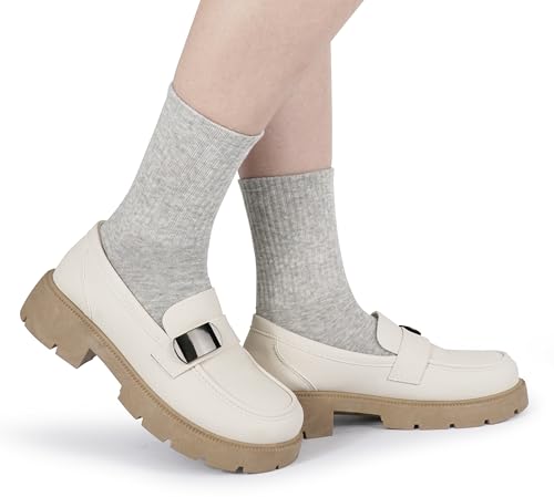 BomKinta Casual Calf Socks - Thin Soft Crew Socks - Cute Cotton Above Ankle Socks for Women 6 Pairs Size 5-10 6