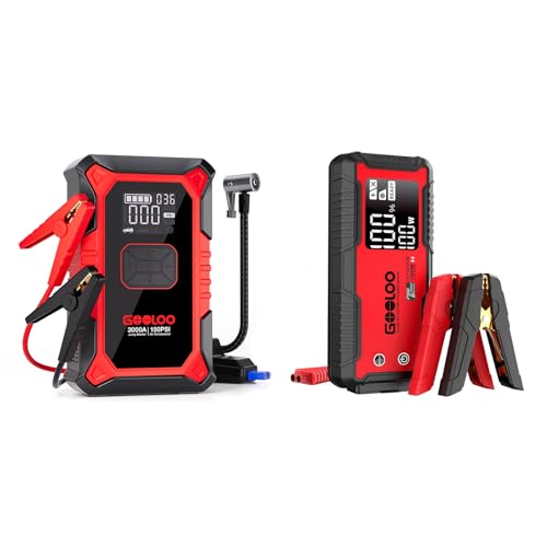 GOOLOO GT4000S Jump Starter & A3 Jump Starter with Air Compressor, 3000A Portable Car Battery Booster with 150PSI Auto- - Detailed View