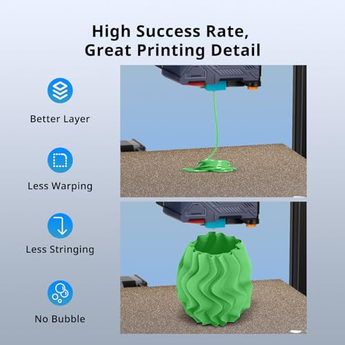 Image of ANYCUBIC Matte PLA Filament 1.75mm, 3D Printing PLA Filament 1.75mm Dimensional Accuracy + /- 0.02mm, 1KG Spool (2.2 lbs), Matte Green