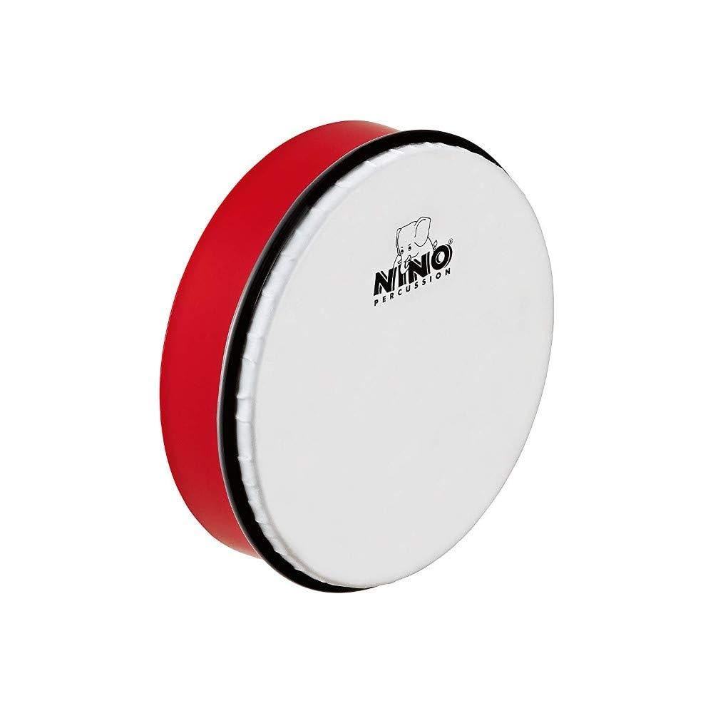 Nino Percussion Hand Drum Instrument - Große Handtrommel für Kinder ab 5 Jahren - Durchmesser 10 Zoll (ca. 25 cm) - Kunststoff, Rot (NINO5R)