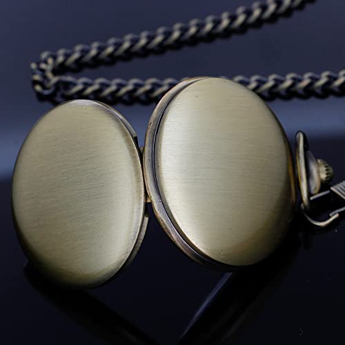 Image of Tiong Smooth Pocket Watch,Personalized Pocket Watch,Customized Watches for Men,Engraved Pocket Watches for Father's Day with Chain