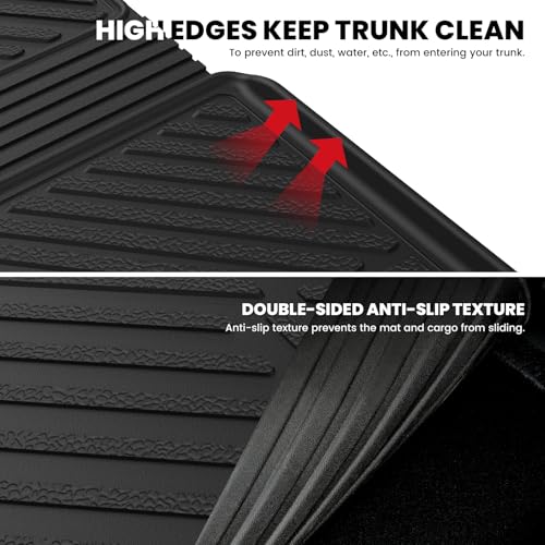 Image of LASFIT Cargo Mat for Mazda CX90 / CX90 PHEV 2024-2026 3rd Row 60 /40 | 100% TPE All Weather Custom Fit Trunk Liner Waterproof Cargo Tray Automotive Accessories