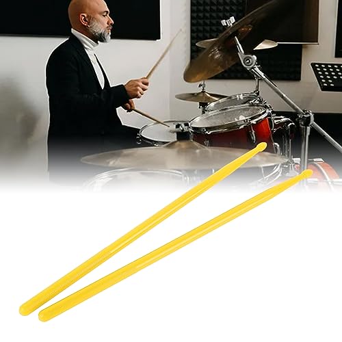 Juego de baquetas para batería, baquetas de nailon con tacto cómodo, 2 piezas para práctica en instrumentos de percusión (amarillo), accesorios para percusión miniatura 6