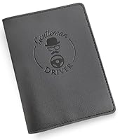 Le Maroquinier kfz-Schein hülle - Ultradünne Leichte Kreditkartenetui aus Tasche für KFZ Fahrzeugschein/Ausweis/Schwartz Premium Kunstleder mit weiß Nähten, Gentleman Driver