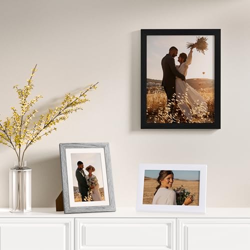 Image of Vittanly 12 Pack Picture Frames Collage Wall Decor for Mounting or Tabletop Display, Gallery Wall Frame Set for Family, Multi Sizes Including 4pcs 8x10, 4pcs 5x7, 4pcs 4x6, Black, Grey and White