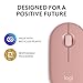 Logitech Pebble Mouse 2 M350s Slim Bluetooth Wireless Mouse, Portable, Lightweight, Customizable Button, Quiet Clicks, Easy-Switch for Windows, macOS, iPadOS, Android, Chrome OS - Tonal Rose