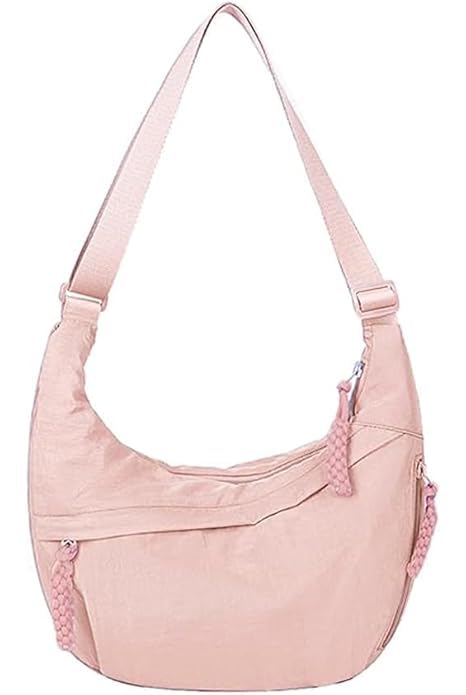 Image of Stvin Crossbody Travel Sling Bags for Women and Men, Crescent Shoulder Purse Bag with Zipper & Adjustable Strap, Half - Moon Shaped Waist Bag, Unisex Chest Bag - Nylon Fabric