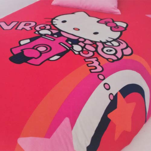 Funda NÓRDICA Hello Kitty Motorbike Reversible Oficial Sanrio Cama DE 90 CM.