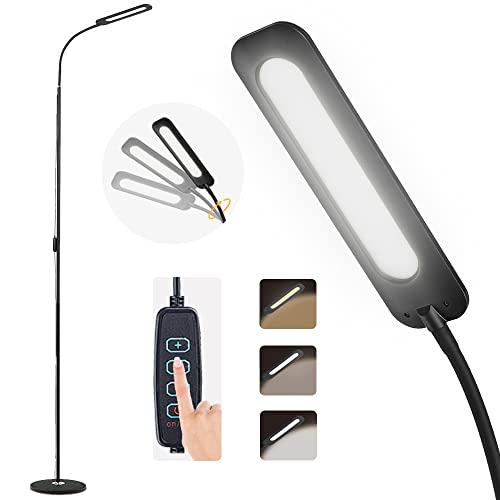 Alongdeng Led Floor Lamp, Dimmable Floor Lamps For Reading, Adjustable 3000K-6500K Colors & 10 Brightness Levels, Adjustable Gooseneck And Height Standing Light For Living Room, Bedroom, Office #TOP10