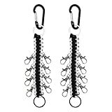 2 Pack Cheer Bows Holder, Paracord Cheer Bows Holder Paracord Keychain for Teen Girls Cheerleader Sports (Black and white)