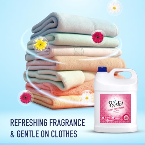 Image of Amazon Brand - Presto! Spring Bloom Fabric Conditioner Liquid | 5 Litre Jar | Refreshing, Pleasant Fragrance | Color Safe | Soft And Gentle On Clothes | Bleach-Free And Phosphate-Free
