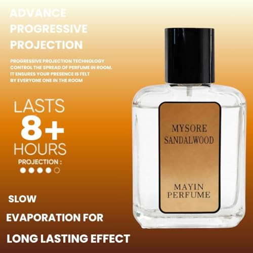 Image of Mayin Mysore Sandalwood Perfume For Men And Women|Luxury Perfume With Long Lasting Fragrance| Eau De Parfum (50 Ml), Liquid