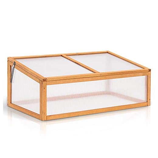 MCombo Wooden Garden Portable Greenhouse Cold Frame Raised Plants Bed Protection 6057-0690 (Orange)