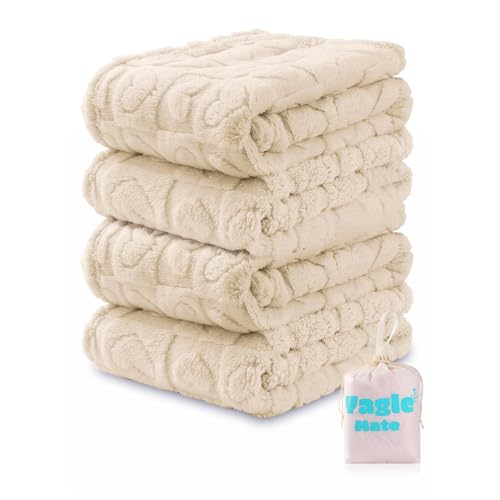 4 Pack Soft Newborn Fleece Baby Blanket for Girl, Crib