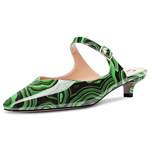 Castamere Women Low Kitten Heel Square Toe Slip-on Pumps Wedding Dress 1.2 Inches Heels