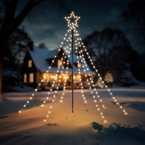esotec LED Lichterketten Weihnachtsbaum für draussen mit Metall-Mast,...