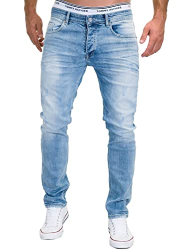 Merish 9148-2100 Jean en denim stretch pour homme Coupe ajustée - Bleu - 34W x 34L - Image 4