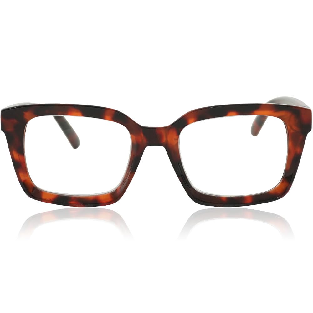 JiSoo Oversized Reading Glasses for Women, Stylish Designer Large Readers Oprah Style with Spring Hinge