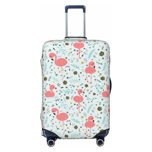 Cute Flamingo Print Luggage Covers For Suitcase,Elastic Washable & Stretchable Suitcase Covers For Luggage,Fits 18-32 Inch Luggage-No Luggage Included
