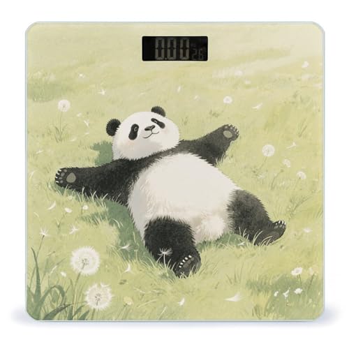 Báscula digital de baño con diseño de panda y vidrio templado miniatura 1