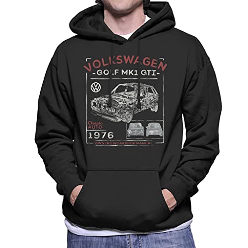Volkswagen Golf MK1 GTI Owners Manual Classic Auto Men's Hooded Sweatshirt