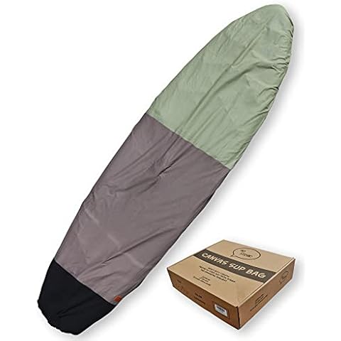 Ho Stevie! Canvas SUP Bag Cover - Durable Canvas Protective Bag for Stand Up Paddle Boards [CHOOSE 8’, 9’, 10’, 11’, 12’] (Black/Gray/Green, 12'0") Cover