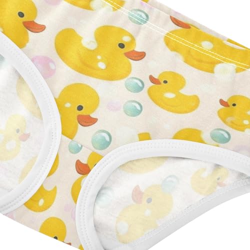 Wusikd Yellow Ducks Girls' Underwear Cotton Bubbles Girls Briefs Soft Toddler Underwear 2T4