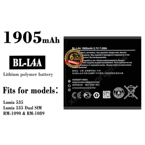 Image of BL-L4A Battery for Nokia Lumia 535 /830 / 1905 / RM-1090 / RM-1089 / Dual 830 RM-984 (1905mAh) Battery with 6 Month Warranty**** (N259)