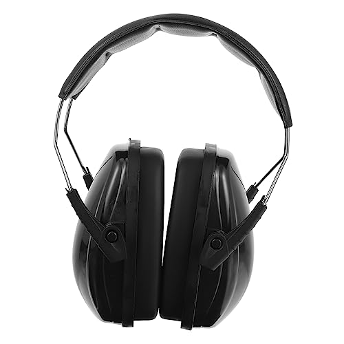 KONTONTY 1pc Soundproof Noise Cancelling Ear Protection Sleeping Ear Muffs Safety Earmuff Headphone for Ear Muffs for Noise Reduction Shooting Ear Pu Black