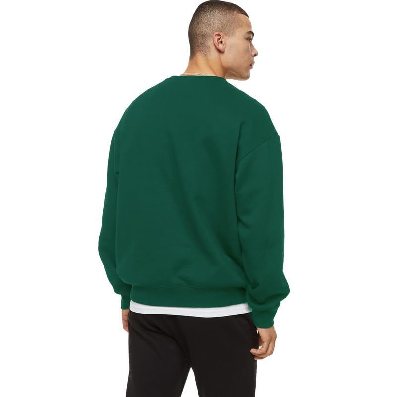 Image of DROBE Cotton Blend Round Neck Solid Sweatshirt for Men