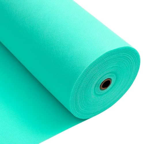 Longing Home Rouleau de Nappe jetable en intissé Imitation Tissu au mètre, idéal pour Un Anniversaire, Une fête, décoration (Turquoise, 1 × 25 m)