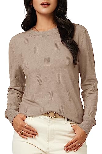 Image of Arach&Cloz Women's Soft Knit Sweater Fall Dressy Casual Pullover Tops
