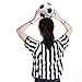 obmwang Referee Shirt for Womens and Mens, Black and White Stripe Umpire Jersey V Neck Ref Uniform for Football Halloween